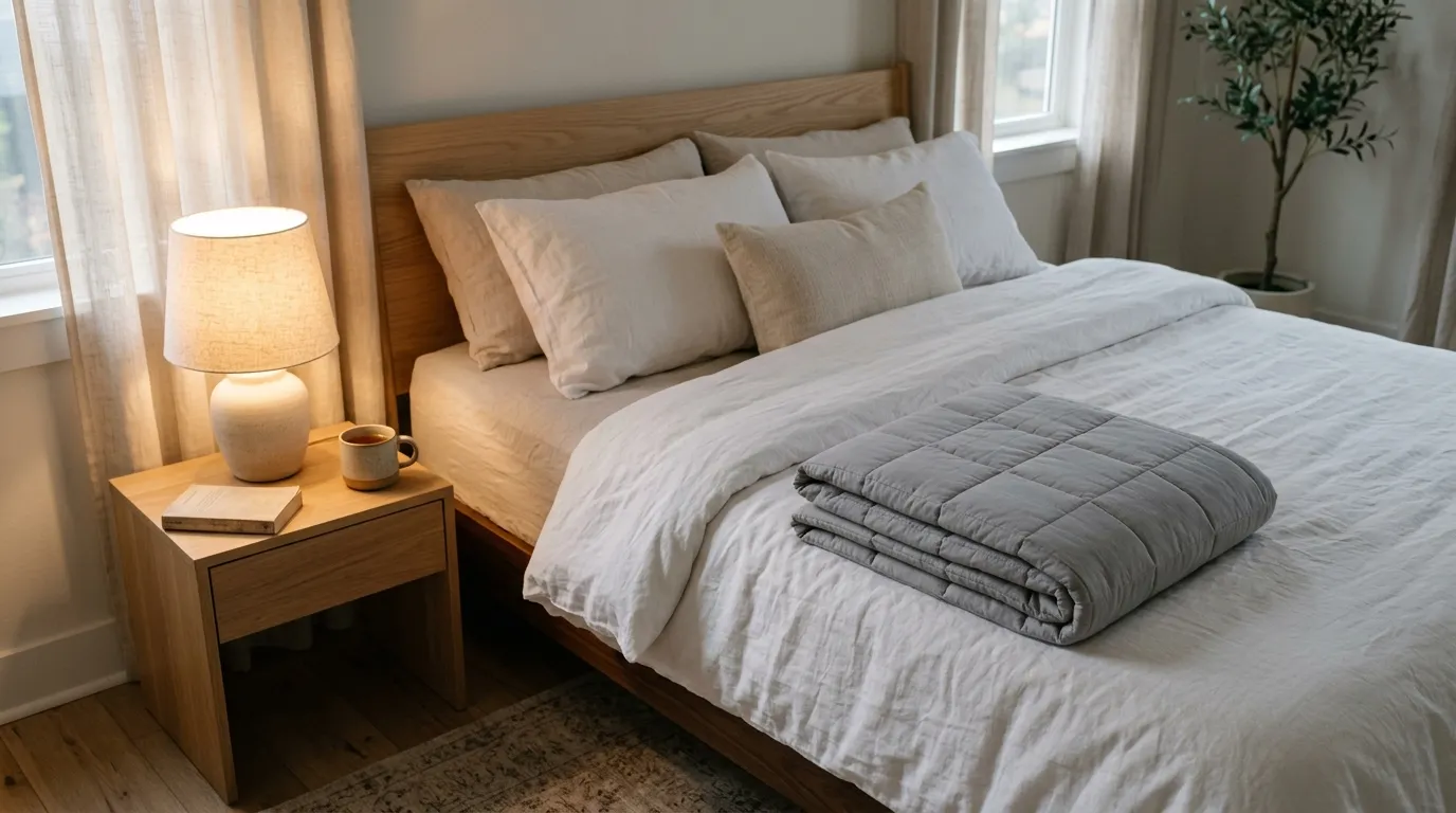 Best weighted blankets for hot sleepers folded on a bed